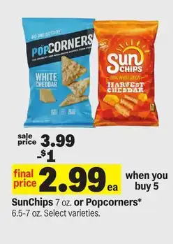 Meijer SunChips 7 oz. or Popcorners* 6.5-7 oz offer