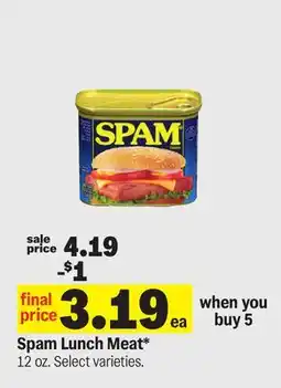 Meijer Spam Lunch Meat offer