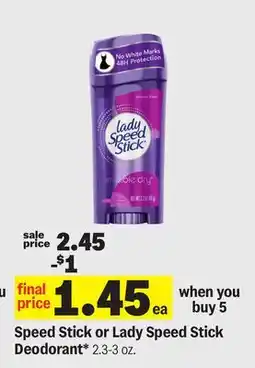 Meijer Speed Stick or Lady Speed Stick Deodorant offer