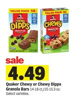 Meijer Quaker Chewy or Chewy Dipps Granola Bars offer