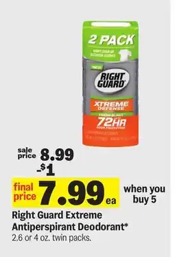 Meijer Right Guard Extreme Antiperspirant Deodorant offer