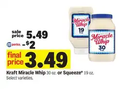 Meijer Kraft Miracle Whip 30 oz. or Squeeze* 19 oz offer