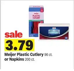 Meijer Meijer Plastic Cutlery 96 ct. or Napkins 200 ct offer