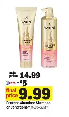 Meijer Pantene Abundant Shampoo or Conditioner offer
