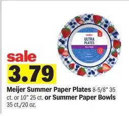 Meijer Meijer Summer Paper Plates 8-5/8 35 ct. or 10 25 ct. or Summer Paper Bowls 35 ct./20 oz offer