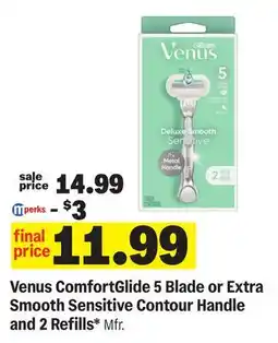 Meijer Venus ComfortGlide 5 Blade or Extra Smooth Sensitive Contour Handle and 2 Refills offer