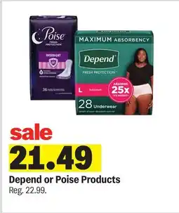 Meijer Depend or Poise Products offer