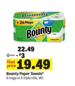 Meijer Bounty Paper Towels offer