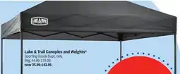Meijer Lake & Trail Canopies and Weights offer