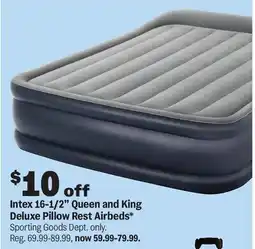 Meijer Intex 16-1/2 Queen and King Deluxe Pillow Rest Airbeds offer