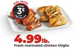 Hy-Vee Fresh marinated chicken thighs offer