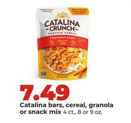 Hy-Vee Catalina bars, cereal, granola or snack mix offer