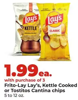 Hy-Vee Frito-Lay Lay's, Kettle Cooked or Tostitos Cantina chips offer