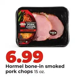 Hy-Vee Hormel bone-in smoked pork chops offer