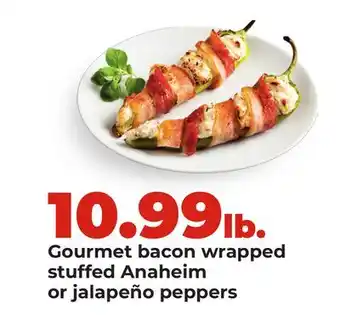 Hy-Vee Gourmet bacon wrapped stuffed Anaheim or jalapeño peppers offer
