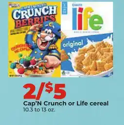 Hy-Vee Cap'N Crunch or Life cereal offer