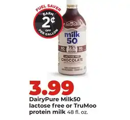 Hy-Vee DairyPure Milk50 lactose free or TruMoo protein milk offer