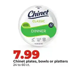 Hy-Vee Chinet plates, bowls or platters offer