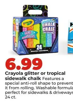 Hy-Vee Crayola glitter or tropical sidewalk chalk offer