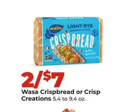Hy-Vee Wasa Crispbread or Crisp Creations offer