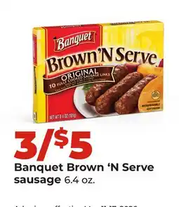Hy-Vee Banquet Brown 'N Serve sausage offer