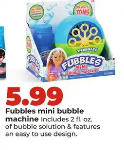 Hy-Vee Fubbles mini bubble machine offer