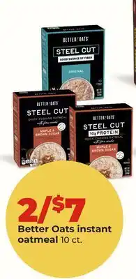 Hy-Vee Better Oats instant oatmeal offer