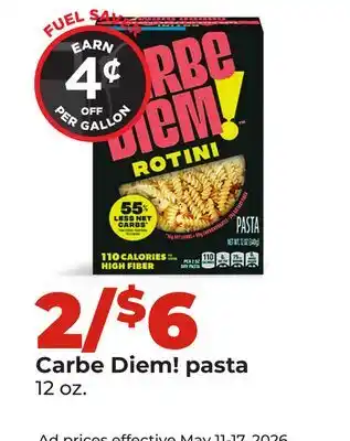 Hy-Vee Carbe Diem! pasta offer