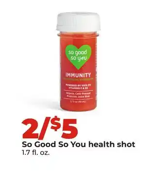 Hy-Vee So Good So You health shot offer