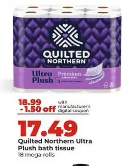 Hy-Vee Quilted Northern Ultra Plush bath tissue offer