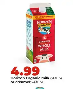 Hy-Vee Horizon Organic milk 64 fl. oz. or creamer 24 fl. oz offer