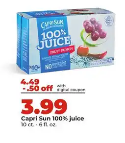 Hy-Vee Capri Sun 100% juice offer