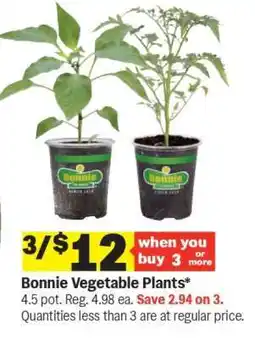 Meijer Bonnie Vegetable Plants offer