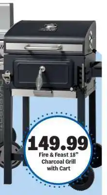 Meijer Fire & Feast 18” Charcoal Grill with Cart offer