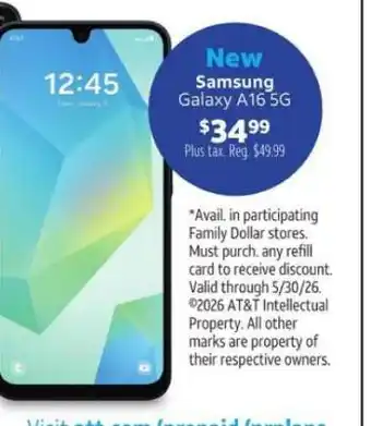 Family Dollar Samsung Galaxy A16 5G offer