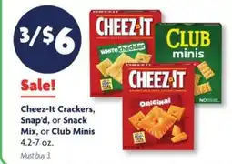 Family Dollar Cheez-It Crackers, Snap’d, or Snack Mix, or Club Minis offer