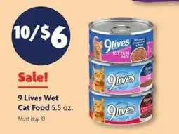 Family Dollar 9 Lives Wet Cat Food 5.5 oz offer