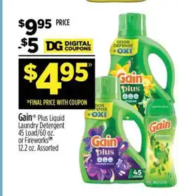 Dollar General Gain Plus Liquid Laundry Detergent offer