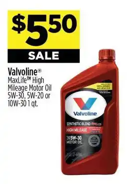 Dollar General Valvoline MaxLife High Mileage Motor Oil offer