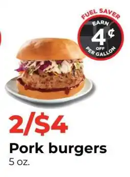Hy-Vee Pork burgers offer