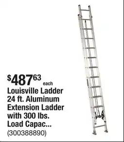 The Home Depot Louisville Ladder 24 ft. Aluminum Extension Ladder with 300 lbs. Load Capacity Type IA Duty Rating offer