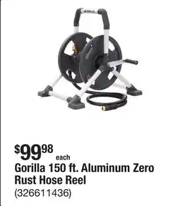 The Home Depot Gorilla 150 ft. Aluminum Zero Rust Hose Reel offer