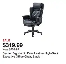 Office Depot Bestier Ergonomic Faux Leather High-Back Executive Office Chair, Black offer
