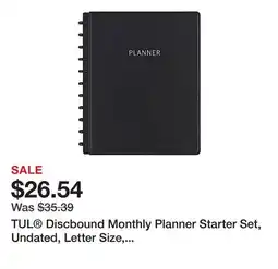 Office Depot TUL Discbound Monthly Planner Starter Set, Undated, Letter Size, Leather Cover, Black offer