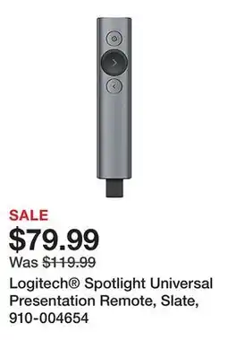 Office Depot Logitech Spotlight Universal Presentation Remote, Slate, 910-004654 offer