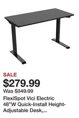 Office Depot FlexiSpot Vici Electric 48W Quick-Install Height-Adjustable Desk, Black offer
