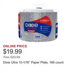 Costco Dixie Ultra 10-1/16 Paper Plate, 186-count offer