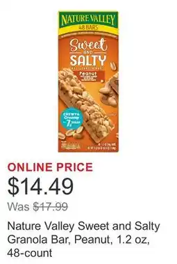 Costco Nature Valley Sweet and Salty Granola Bar, Peanut, 1.2 oz, 48-count offer