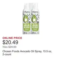 Costco Chosen Foods Avocado Oil Spray, 13.5 oz, 2-count offer