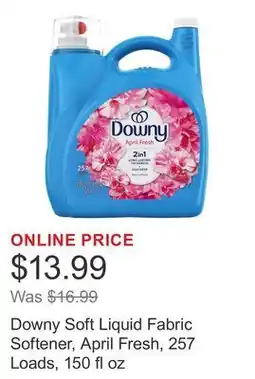 Costco Downy Soft Liquid Fabric Softener, April Fresh, 257 Loads, 150 fl oz offer